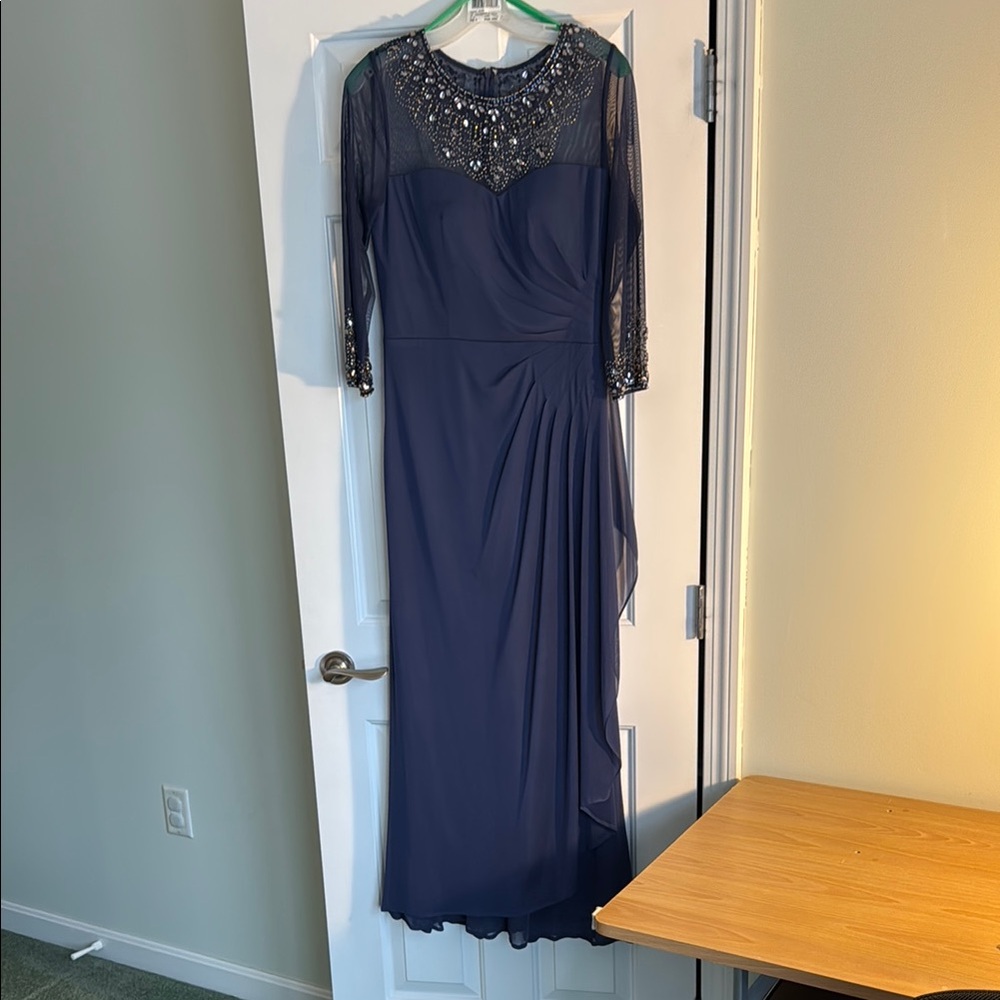 Elegant Deep Purple Gown with Beaded Details